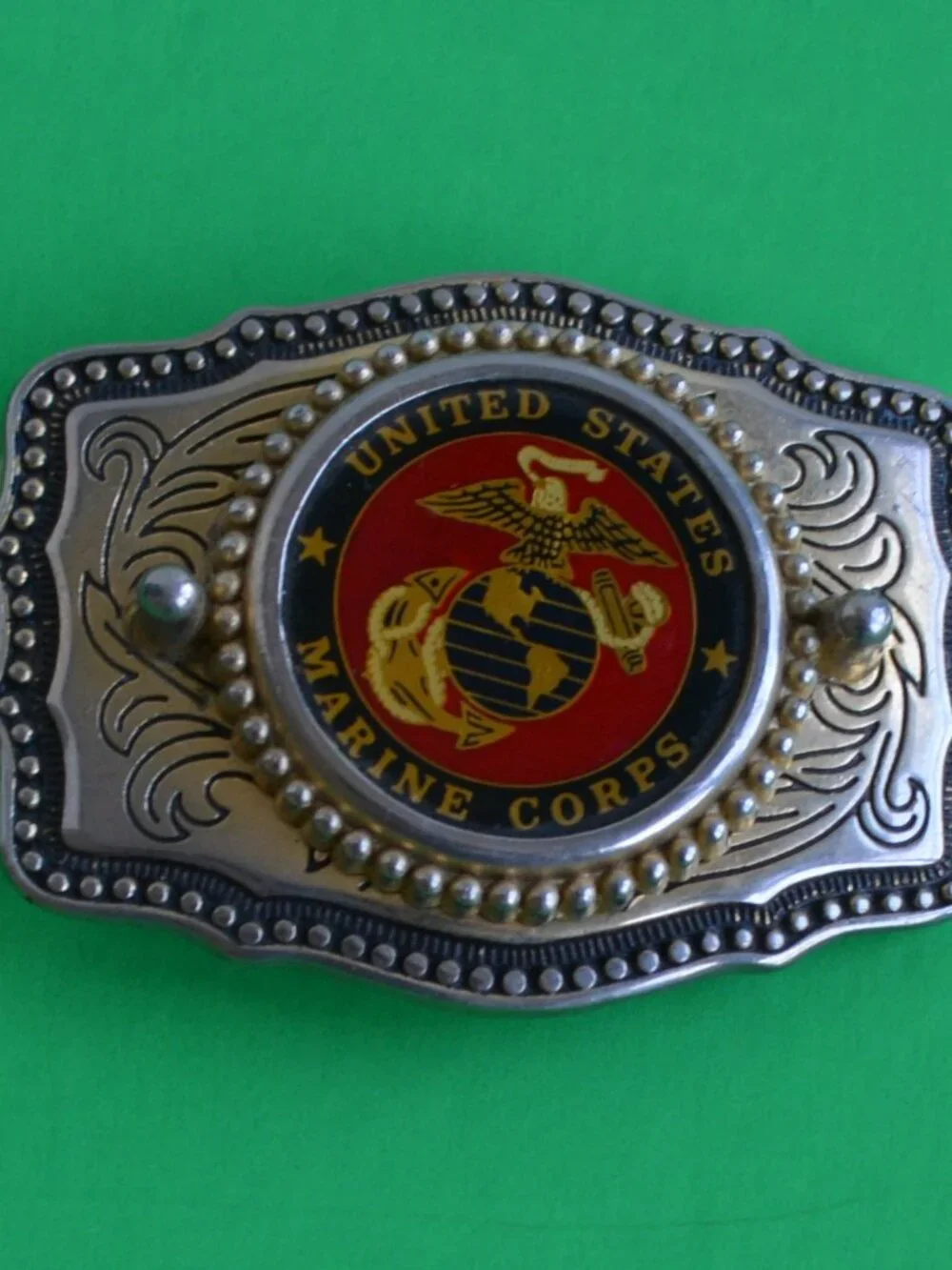 Vintage Western Style United States Marine Corps (USMC) Belt Buckle